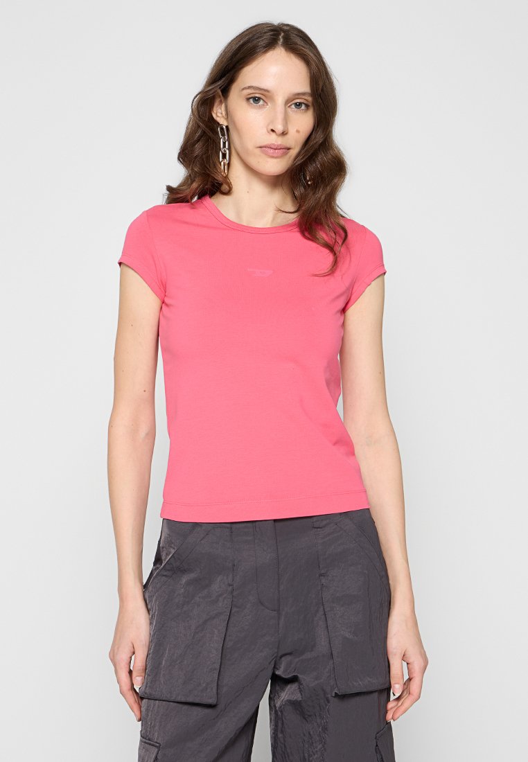 Diesel T-shirt basic donkerroze