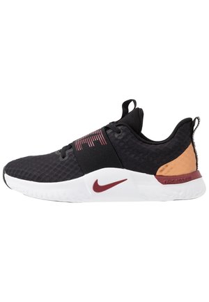 Sort og bordeaux Nike sneaker med hvid sål, slip-on design, trækstropper på tunge og hæl samt mesh overdel for åndbarhed.
