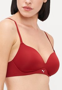 Puma WOMEN SOFT PADDED BRA - Grudnjaci za nošenje ispod majice kratkih rukava - burgundy