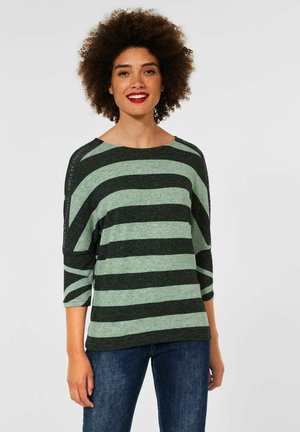 MIT STREIFENMIX - Long sleeved top - grün