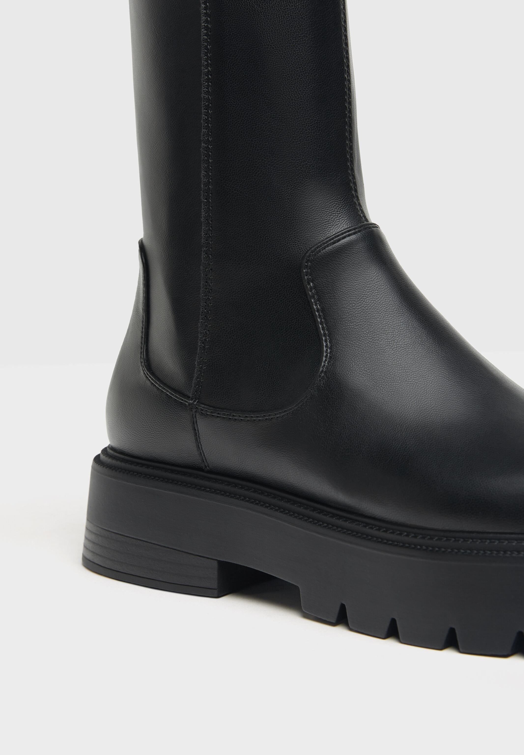 Zalando Bershka Plateaustiefelette Black Chunky Hiker Boots 2025