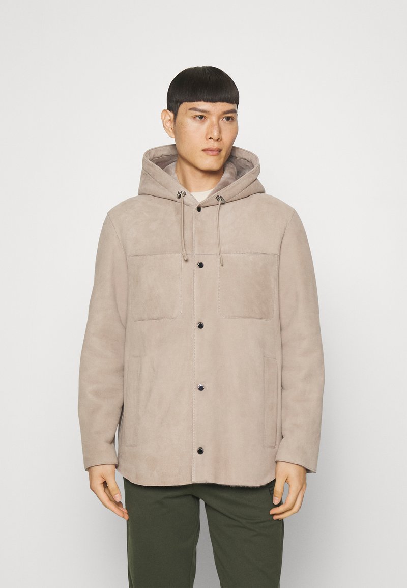 Emporio Armani - Kurtka skórzana/wielbłądzi - Zalando.pl