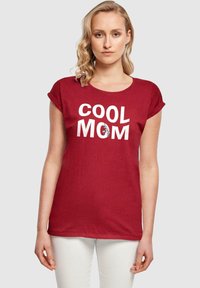Merchcode MOTHERS DAY - COOL MOM - Marškinėliai su spaudiniu - burgundy
