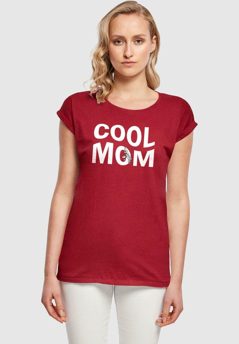 Merchcode MOTHERS DAY - COOL MOM - Marškinėliai su spaudiniu - burgundy
