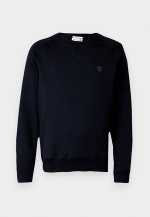 Zwarte sweatshirt van een katoenmix, met een ronde halslijn, lange mouwen, ribgebreide manchetten en een klein logo op de borst.