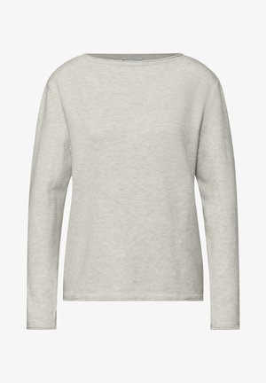 Jasnoszara koszula z długim rękawem wykonana z miękkiej mieszanki bawełny. Prosty design z okrągłym dekoltem i standardowym krojem. Bez wzorów i ozdób.