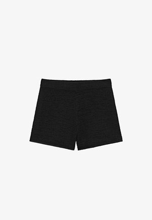 Massimo Dutti, TEXTURED KNIT SHORTS - Shorts - black