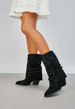 Bottines de cowboy / motard - noir