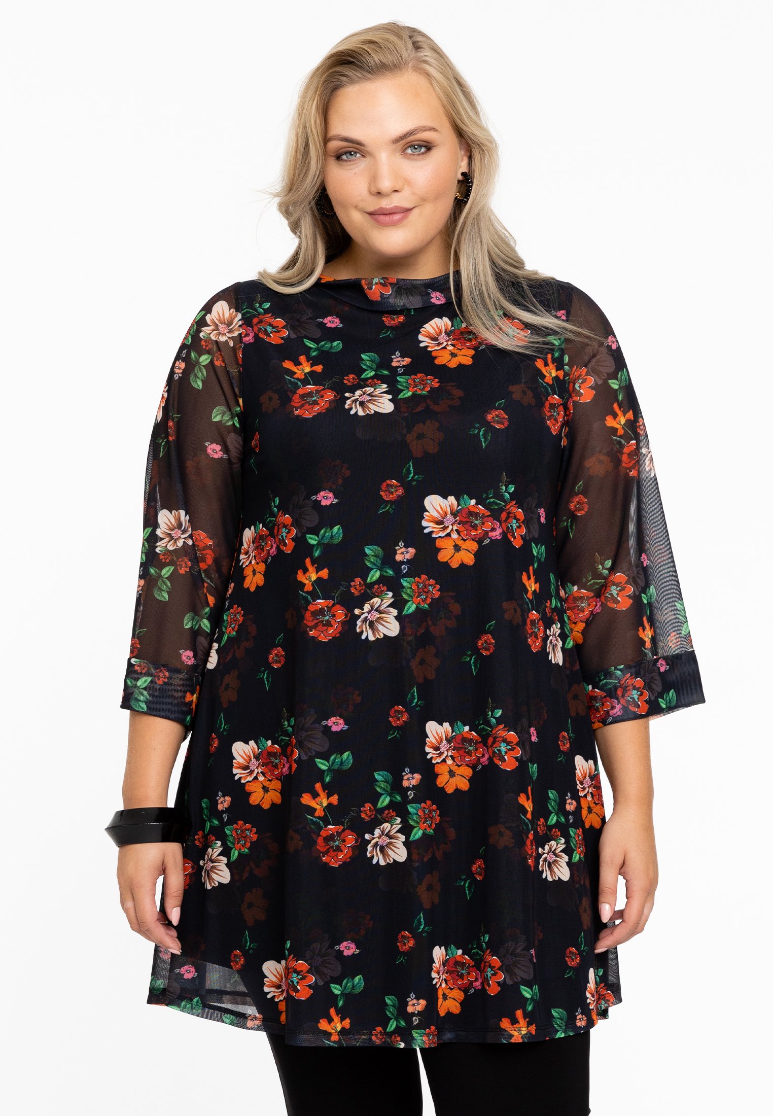 Yoek FLORAL PRINT - Tuniek - black/zwart - Zalando.nl