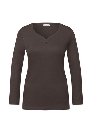 BASIC MIT KNOPFDETAIL - Långärmad tröja - braun