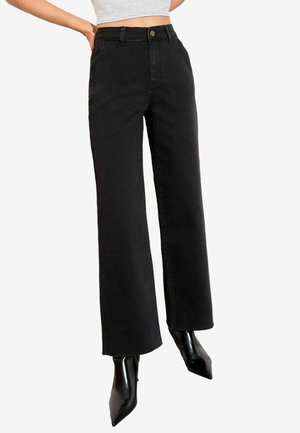 PETITE WIDE LEG CROP - Jeans a sigaretta - black