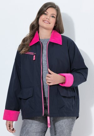 LAURASØN COLOR POP CORDUROY DETAIL ZIP-UP JACKET - Halflange jas - marine