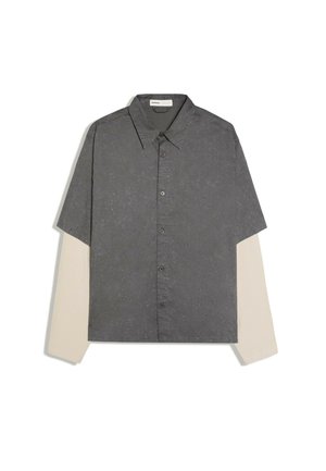 Bershka, PRINTED DOUBLE SLEEVE - SHIRT - Košeľa - grey