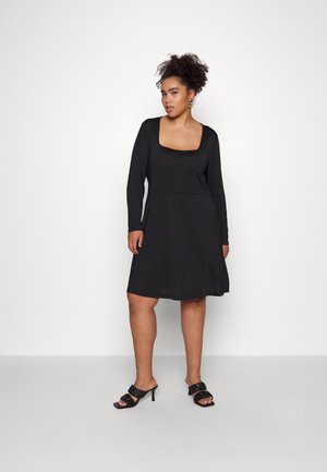 Noisy May Curve NMKARINA O NECK SKATER DRESS - Φόρεμα από ζέρσεϊ - black