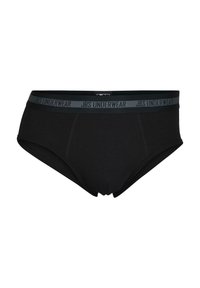 Sorte bomuldsunderbukser med en grå elastisk taljeelastik, der har "JBS UNDERWEAR" logoet. Glat tekstur og klassisk pasform.
