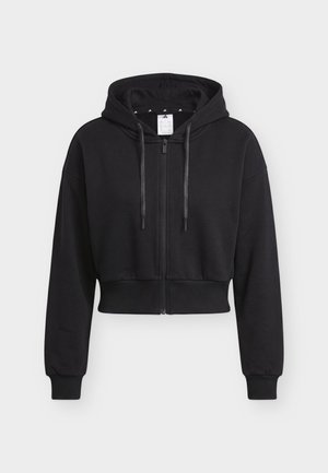 adidas Sportswear, ESSENTIALS CONTEMPORARY FULL ZIP HOODED JACKET - Суитшърт с цип - black