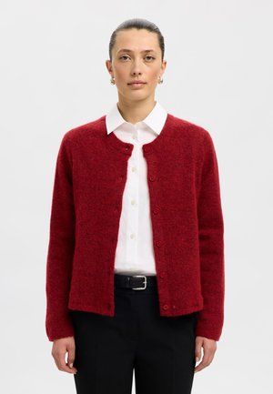 Selected Femme SLFLULU NEW CARDIGAN - Cardigan - equestrian red