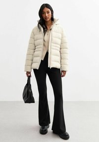 New Look HOODED PUFFER - Vinterjacka - off white
