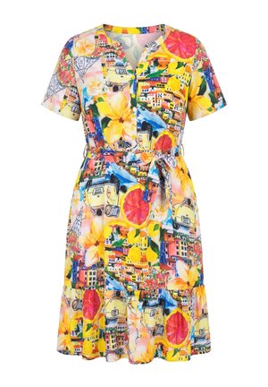 MIAMODA, KLEID, A-LINIE, ALLOVERMUSTER, TAILLEN-BINDEBAND - Freizeitkleid - multicolour