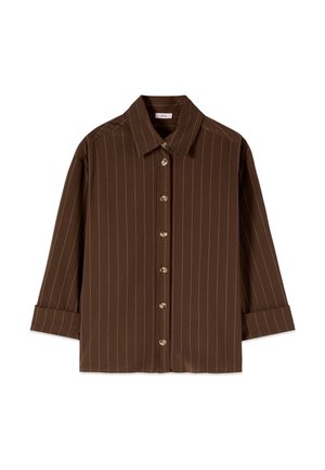 Oltre, CAMICIA GESSATA - Blusa - marrone