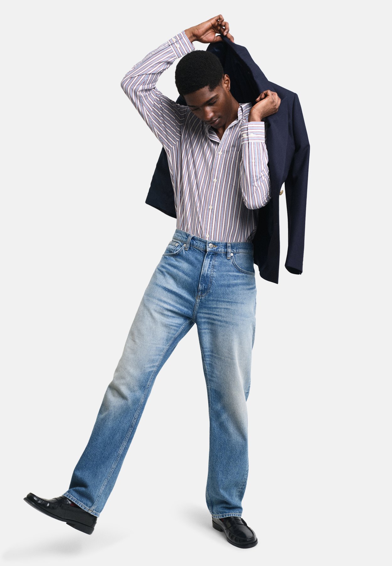 REGULAR FIT STRIPED POPLIN