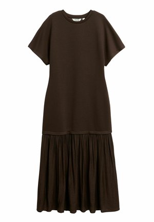 Kappahl, LONG DRESS WITH SHORT SLEEVES - Jerseykleid - dark brown