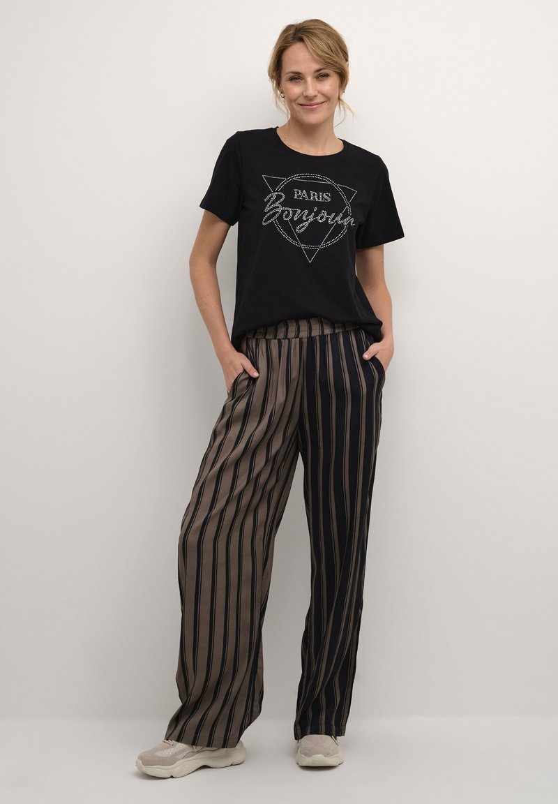 culture T-shirt print zwart