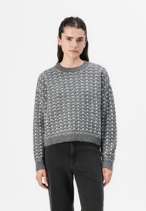 NMMAELYS O NECK - Pullover - charcoal gray/cloud dancer