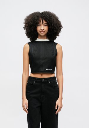 COATED - Bluse - black