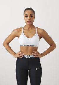 Under Armour CROSSBACK LOW - Light support sports bra - white/black