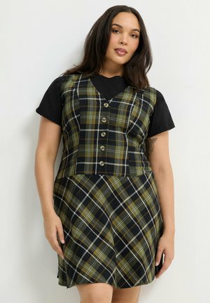 Yours Clothing, PLUS SIZE MINI DRESSES - Robe chemise - khaki