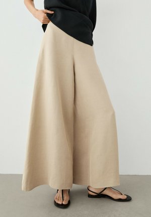 Massimo Dutti, WIDE-LEG VOLUMINOUS TROUSERS - Pantaloni - beige