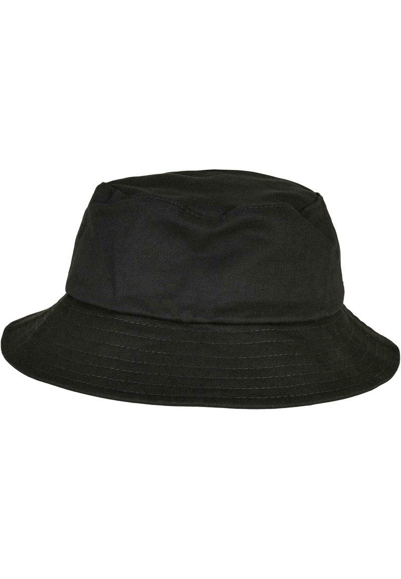 Must must hats, mis must stiilis, lai ja allapoole kaldu äärega ning pehme, ümar kroon diskreetsete õmblustega.