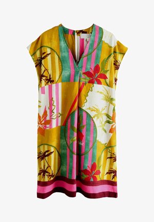 Next, Hverdagskjole - yellow pink tropical print