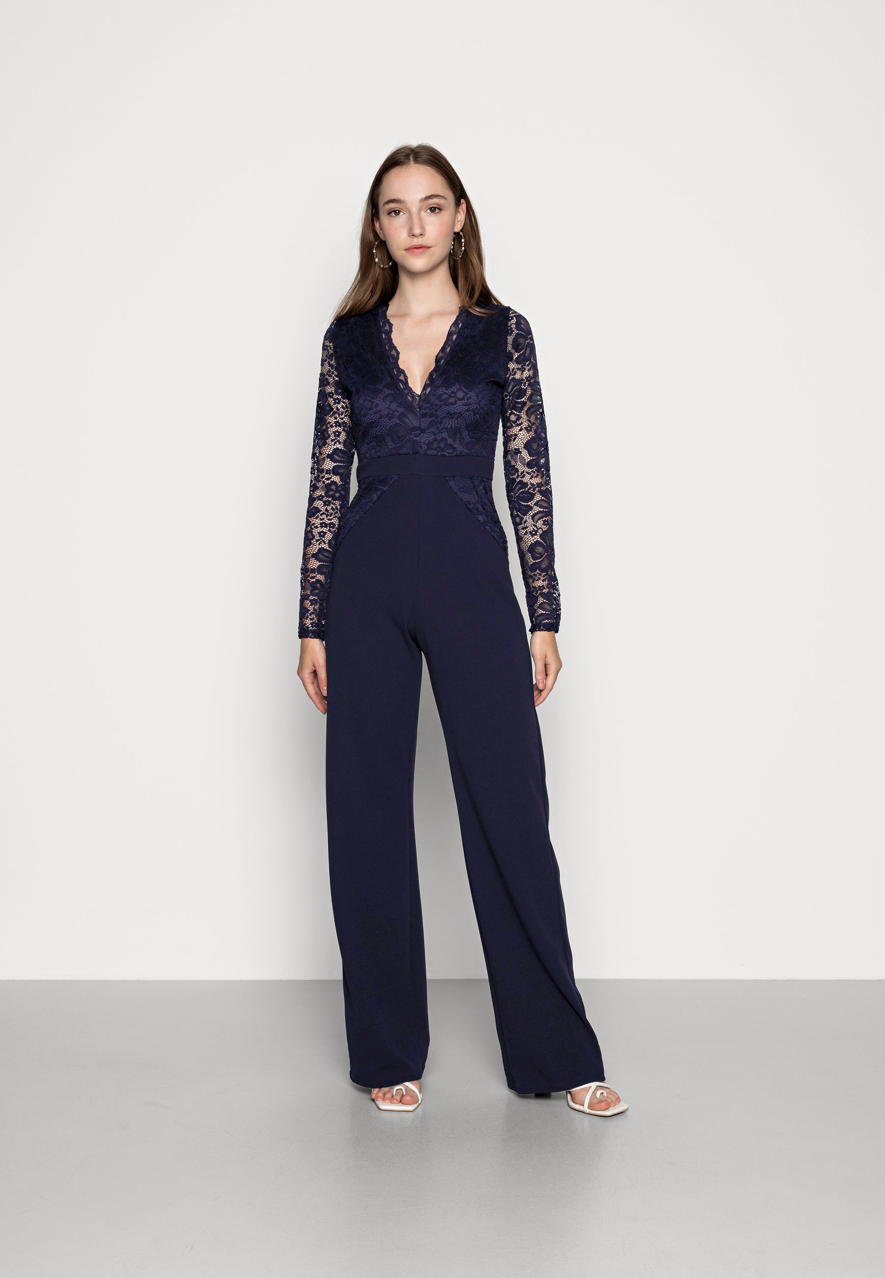 Missguided BRIDESMAID LACE TOP JUMPSUIT - Combinaison - navy/bleu marine -  ZALANDO.FR