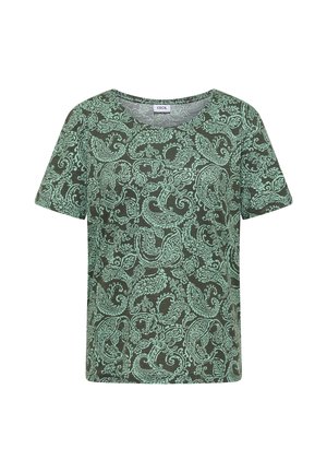 Cecil, T-SHIRT MIT RUNDHALS UND MUSTER - T-shirt imprimé - khaki