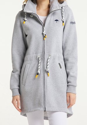 Tröja med dragkedja - mottled light grey