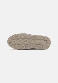 Semelle de chaussure beige avec plusieurs crampons circulaires en forme d'étoile et le logo "Kennel & Schmenger" embossé sur le côté.