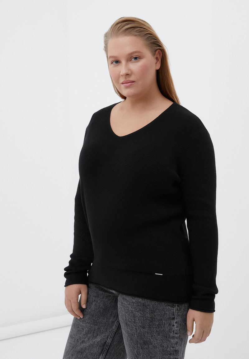 Damen Strickjacken | Finn Flare LANGARM Strickpullover black/schwarz - EP71241 Damen Strickjacken | Finn Flare LANGARM Strickpullover black/schwarz - EP71241