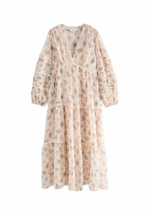 Next TALL FIT V-NECK TIERED SHEER  - Maxiklänning - cream ditsy floral