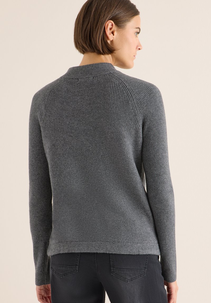 Cecil Strickpullover grau/dunkelgrau-meliert