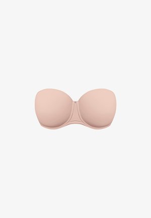 Soutien-gorge sans bretelles, moulé, dans une couleur nude claire. Coupes lisses et sans coutures avec une texture douce, comportant un fermoir central pour un maintien sûr.