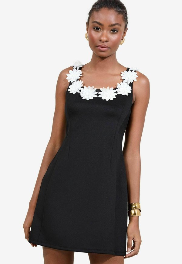 REGULAR FIT - FLOWER DETAIL LANTERN MINI - Etuikleid