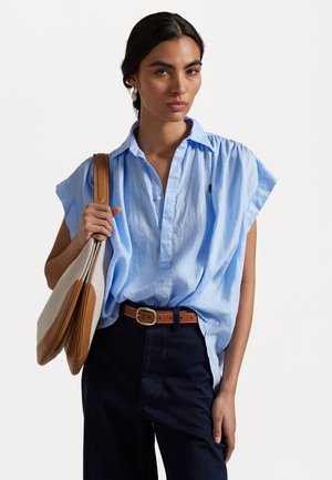 LINEN POPOVER SHIRT - Blouse - baby blue