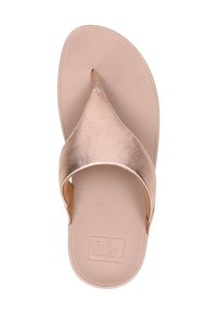 Rose gold flip-flopsandaler med teksturert overdel og glatt såle. Har en bred tåpost og minimalistisk design.