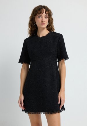 SHORT SLEEVE TWEED  - Robe de jour - black