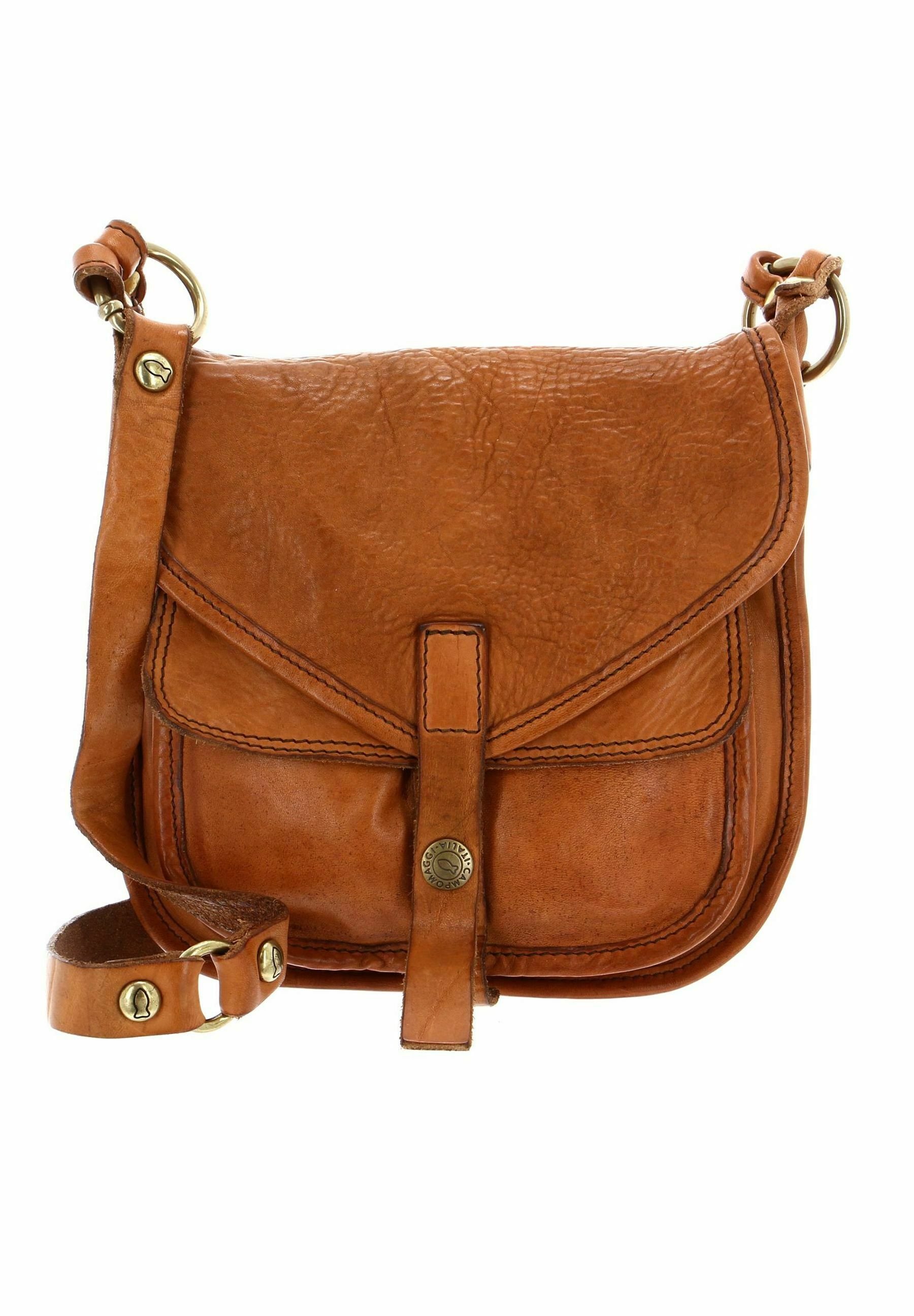 Sac Bandoulière CAMPOMAGGI En Cuir De Veau - Couleur Cammello, Neuf Avec étiquettes