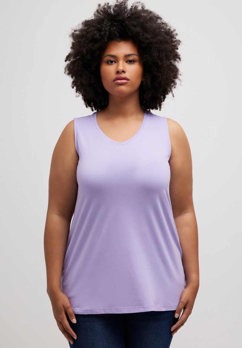 Ulla Popken ÄRMELLOS - Top - dark blue