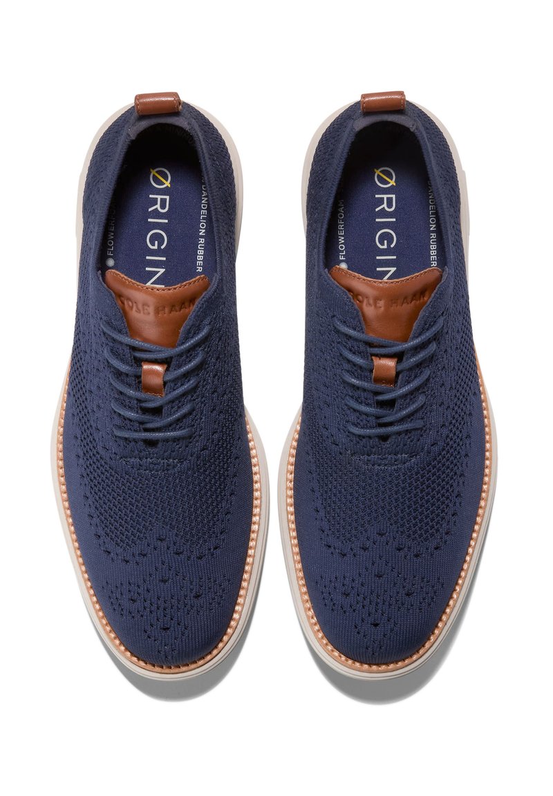 Cole Haan Navy Knit Lace-Up Oxfords with Tan Accents Cole Haan | Shoes | Cole Haan Mens Navy Knit Laceup Oxfords  main image 2