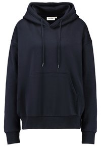 Sweat à capuche noir à enfiler avec poche kangourou sur le devant, capuche ajustable avec cordon, poignets et ourlet côtelés, étiqueté "Weekday" taille petite.